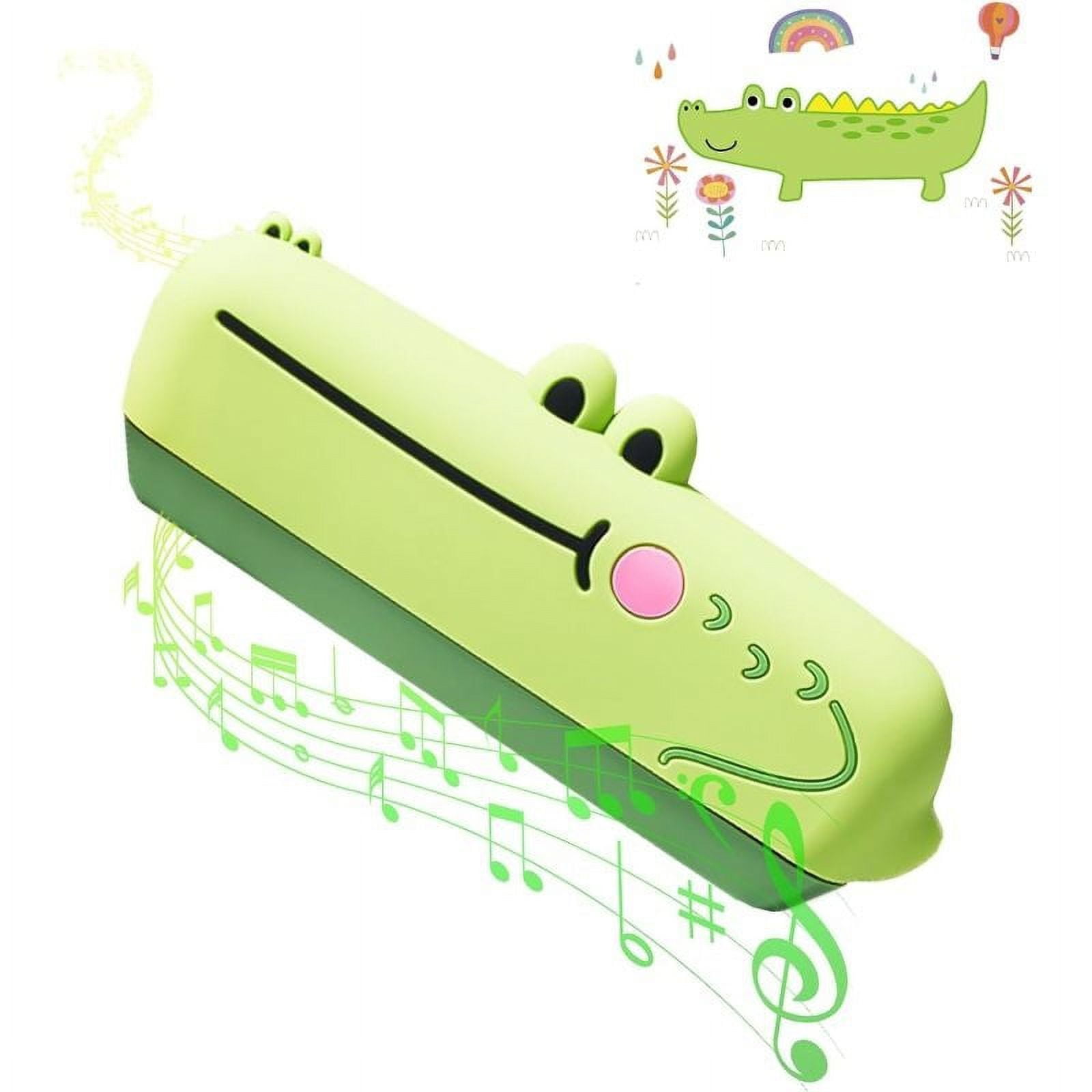 16-hole Early Learning Beginner Harmonica (Alligator) Harmonica for Kids, Diatonic Harmonica with Protective Cover
