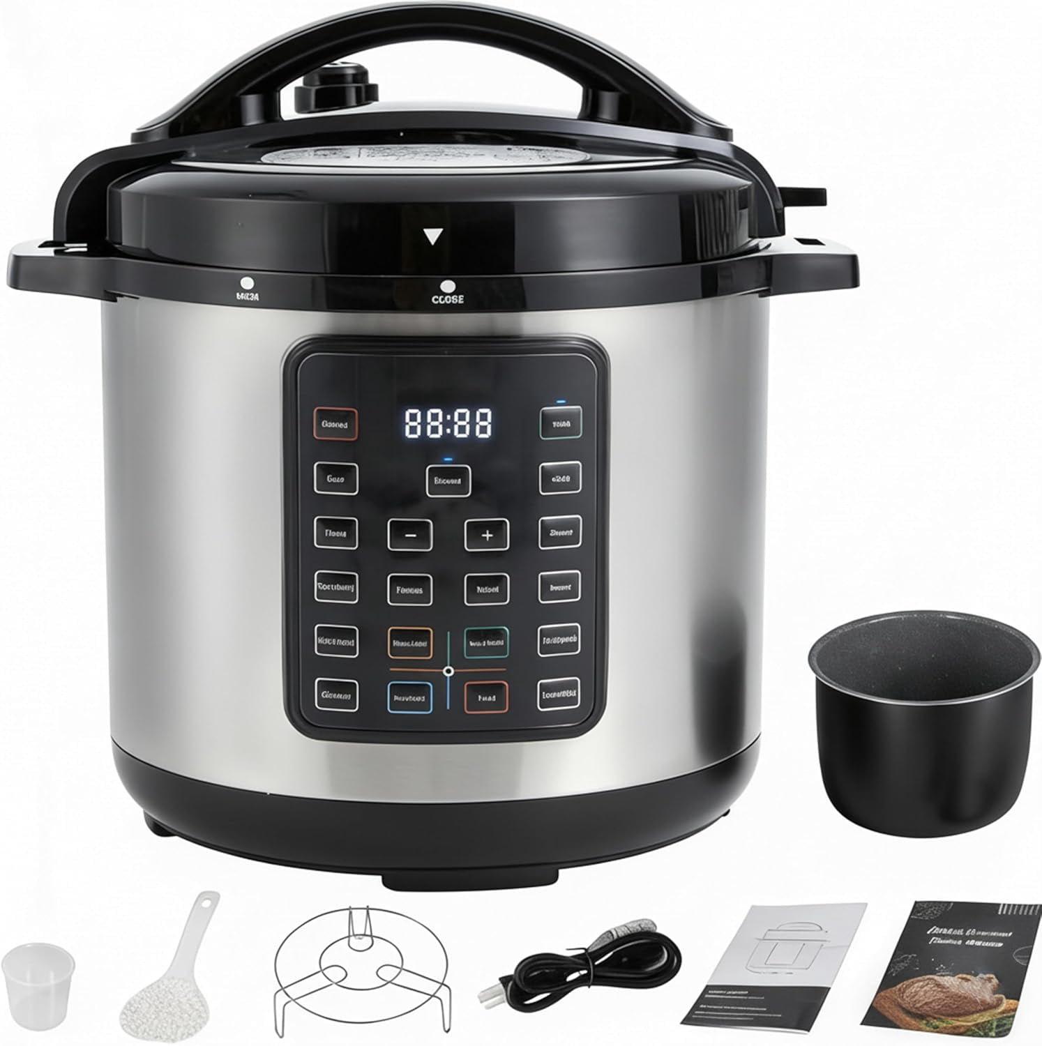 16-in-1 Electric Pressure Cooker 8 Quart, Non-Stick Stainless Steel ...