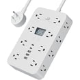 thumbnail image 1 of 16-in-1 Flat Plug Surge Protector Power Strip – 5/6.5/10FT Extension Cord, Wall-Mounted/Desktop, Portable for Home & Office, 1 of 6