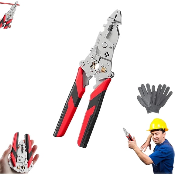 16-in-1 Foldable Stainless Steel Wire Stripper,16 in 1 Wire Stripper Twister,Multifunctional Wire Stripperd for Clamping, Side Shearing, Winding Electrician Pliers Tools (2)