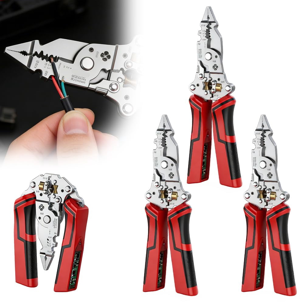 16-in-1 Multi-Function Wire Stripper/Twist Pliers, 2026 New Model Cable Cutter/Voltage Tester, 12-250V Voltage Detection, Foldable, Suitable for Electrical Repair and Home Use