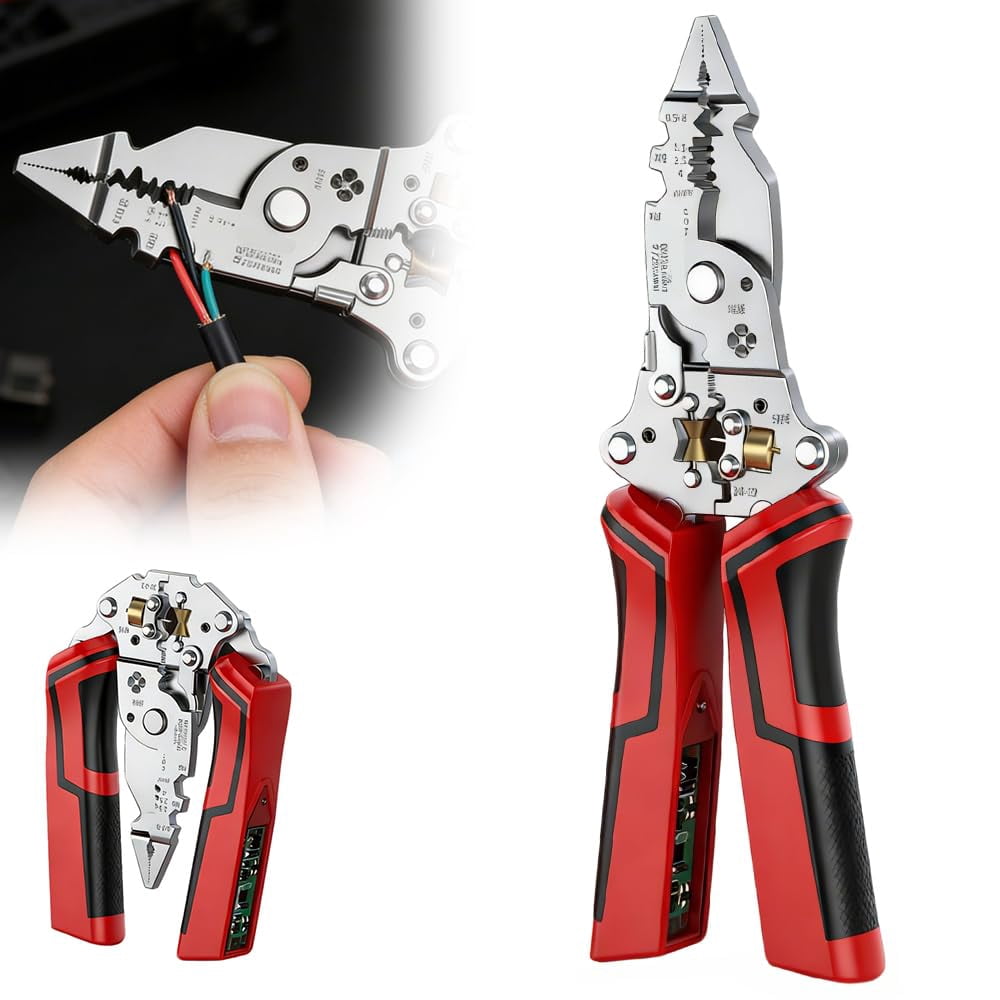 16-in-1 Multi-Function Wire Stripper/Twist Pliers, 2026 New Model Cable Cutter/Voltage Tester, 12-250V Voltage Detection, Foldable, Suitable for Electrical Repair and Home Use