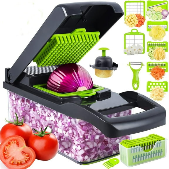 16 in 1 Multifunctional Vegetable Chopper Onion Chopper Handle Food Grate Food Chopper Kitchen Vegetable Slicer Dicer Cut