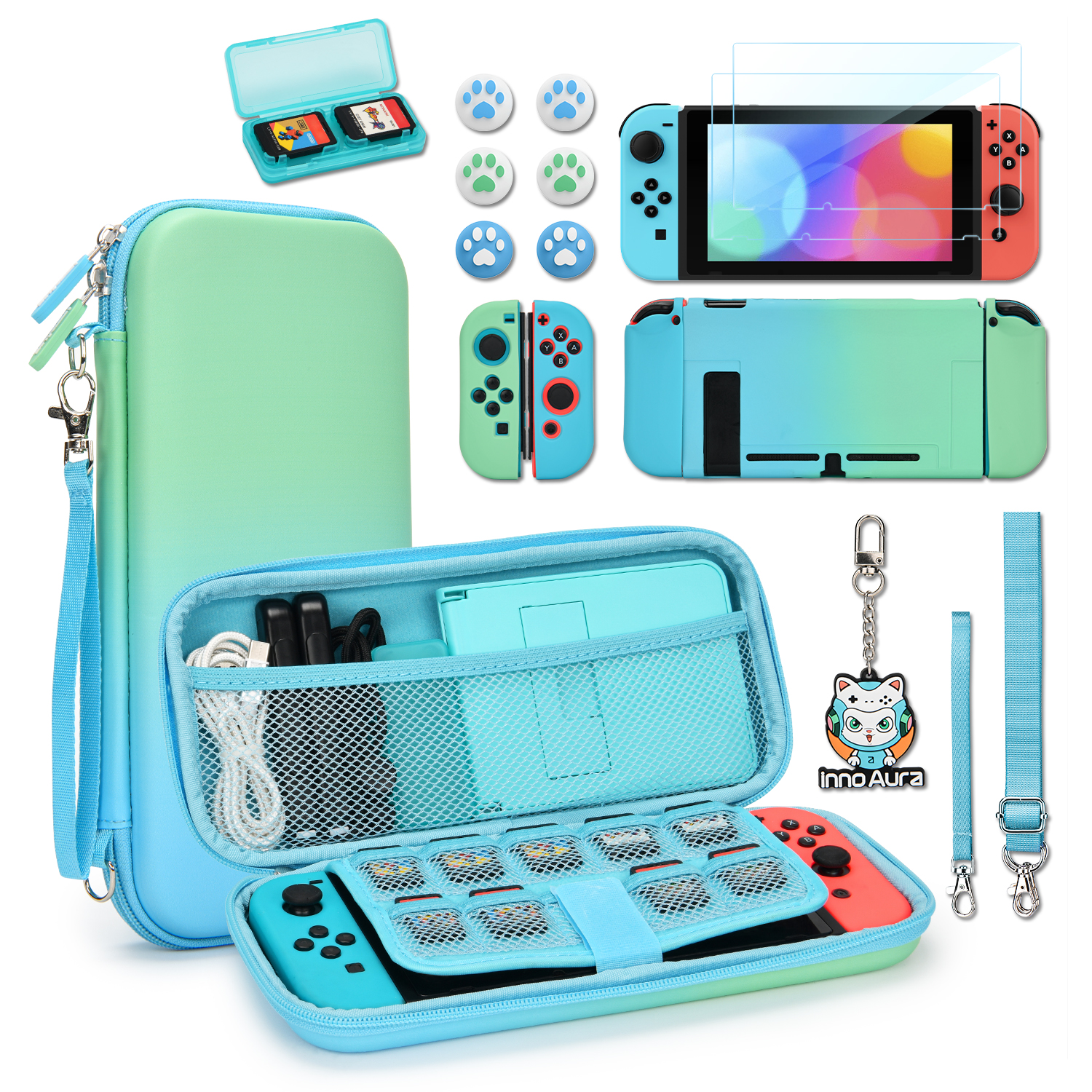 16 in 1 Nintendo Switch OLED Case Bundle, Includes Switch OLED Carrying