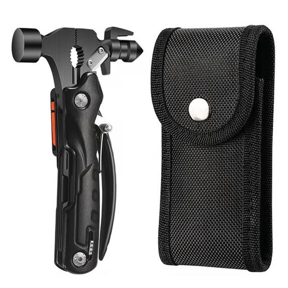 16 in 1 Outdoor Multifunctional Stainless Combination Pliers Hammer Camping Multi Tool With Flashlight And Nail Puller