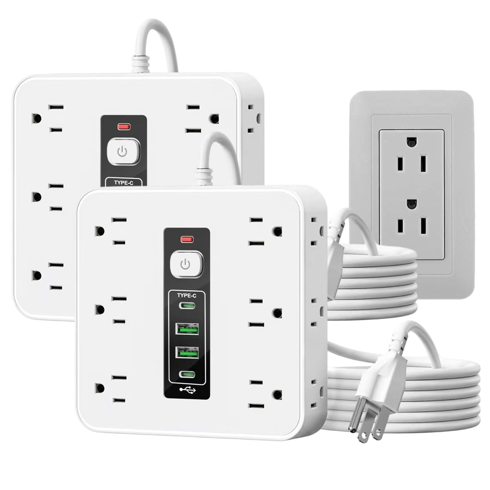 16-in-1 Power Strip with Switch & Surge Protection, 16 in 1 Power Strip ...