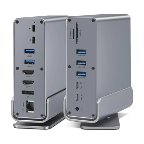 16 in 1 USB C Hub Multiport Adapter with Dual 4K Port 100W PD SD TF Ethernet ,Fast Charging Devices