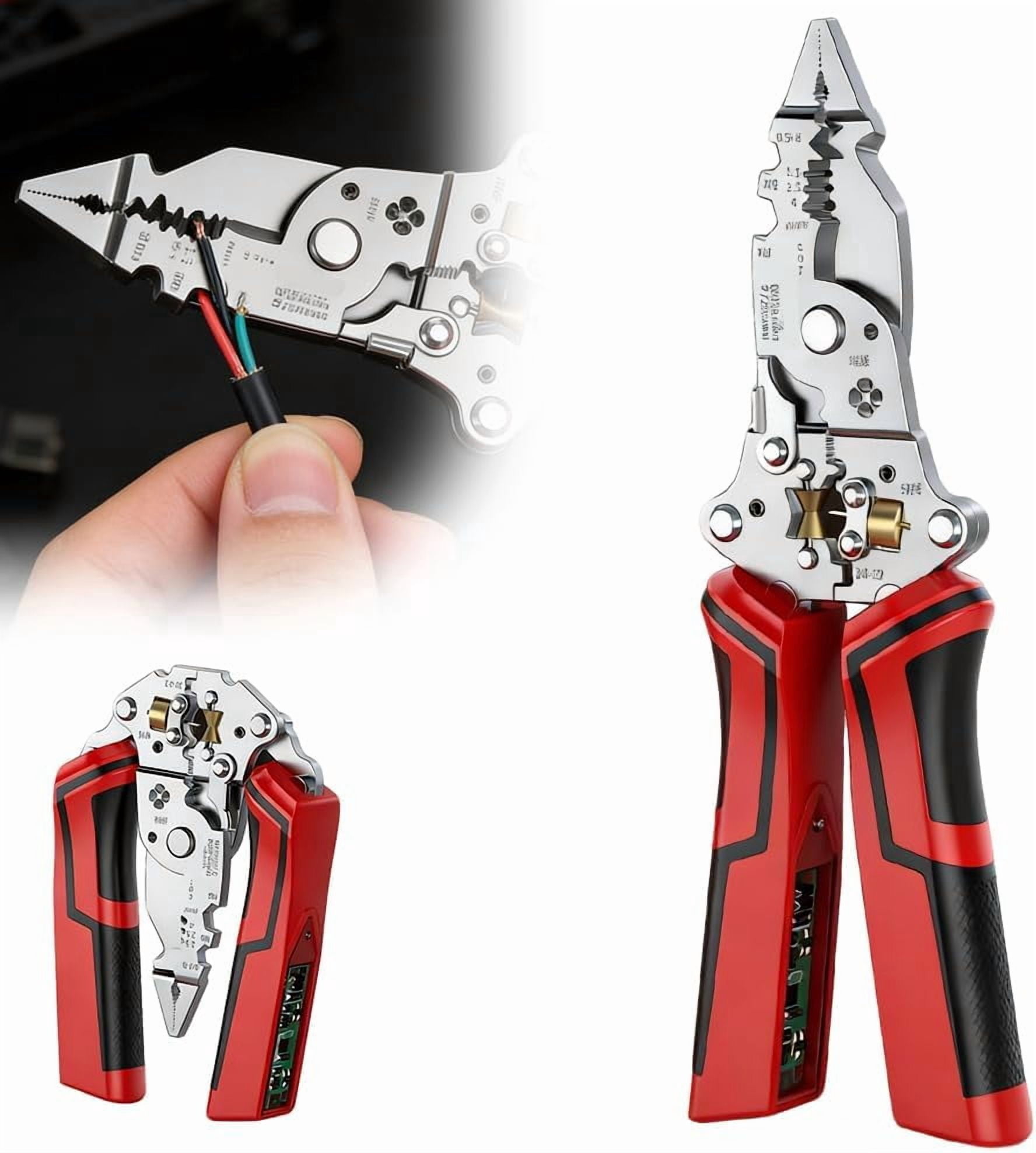 16-in-1 Wire Stripper Twister for Cutting and Pulling Wires, 2026 New Cable Scissors, Voltage Tester Pliers, Detectable 12-250V, Foldable for Electrical Repair & DIY Household Use