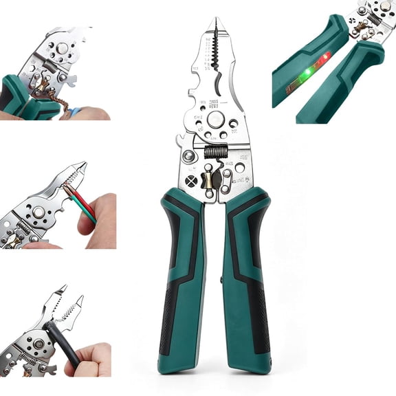 16-in-1 Wire Stripping Pliers, Heavy Duty Foldable Electrician Multi Tool, Professional Hand Crimper Cutter for Repair