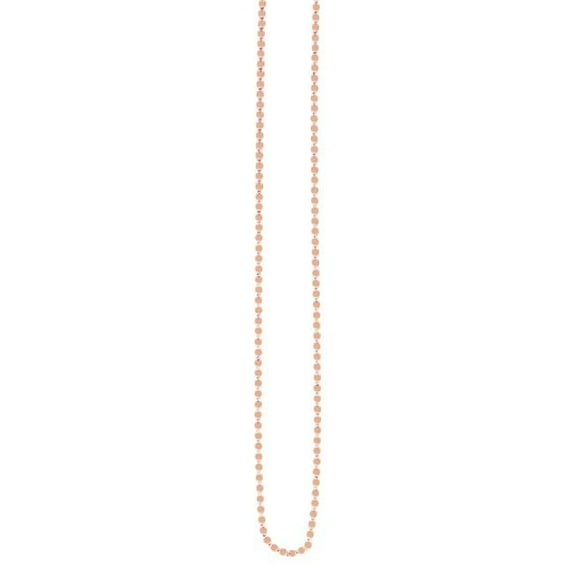16 in. 14K Rose Gold Oval Mirror Chain with Lobster Clasp