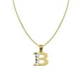 thumbnail image 1 of 16 in. 14K Two Tone Gold Diamond-Cut Initial Letter B Pendant with 1.2 mm Rolo Chain, 1 of 1