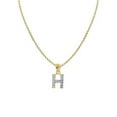 thumbnail image 1 of 16 in. 14K Yellow Gold Cubic Zirconia Initial Letter H Pendant with 1.2 mm Rolo Chain, 1 of 1
