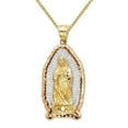 thumbnail image 1 of 16 in. 14k Two-tone Gold Our Lady of Guadalupe Pendant with Flat Wheat Chain, 1 of 1