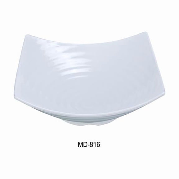 16 in. 160 oz Milando Square Bowl - Melamine, White - Pack of 12