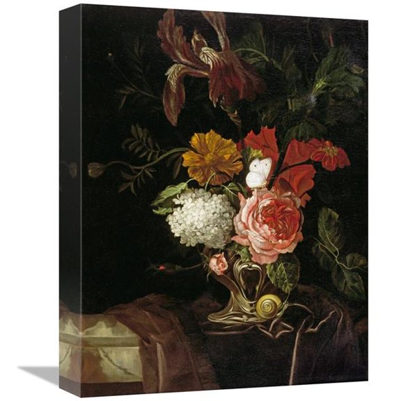 16 in. A Rose, an Iris, Lilac Art Print - Willem Van Aelst