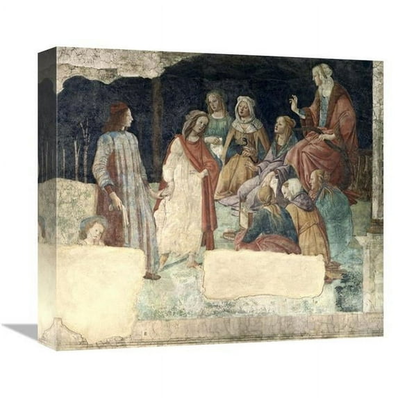 16 in. A Young Man Is Greeted by the Liberal Arts Art Print - Sandro Botticelli