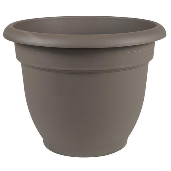 16 in. Ariana Planter with Self Watering Grid, Peppercorn