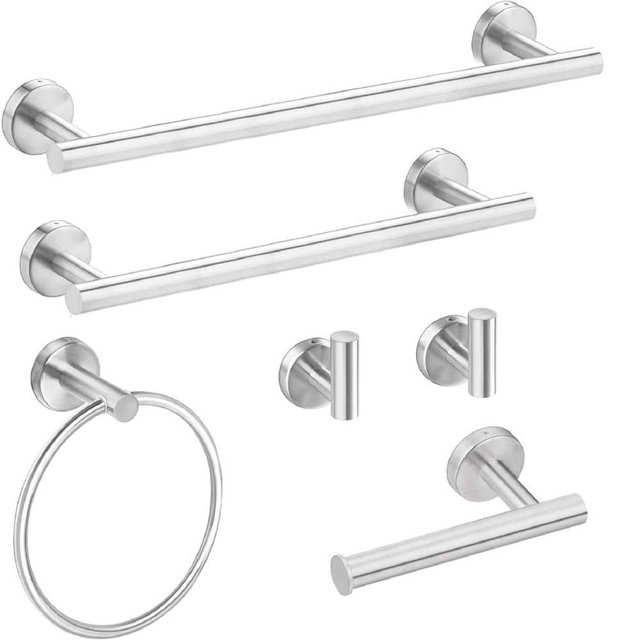 16 in. Bathroom Set with Toilet Paper Holder Towel Bar Towel Ring and