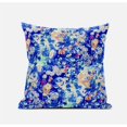 thumbnail image 1 of 16 in. Bright Blue Springtime Suede Throw Pillow, Light Green & Indigo, 1 of 1