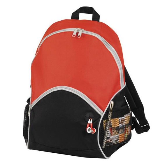 16 in. Classic Backpack with 2 Side Mesh Pockets - Red, Case of 25