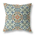 thumbnail image 1 of 16 in. Cloverleaf Boho Zippered Suede Throw Pillow, Blue, Cream & Orange, 1 of 1
