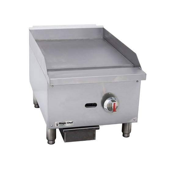 16 in. Commercial Natural Gas Manual Countertop Griddle in Stainless Steel