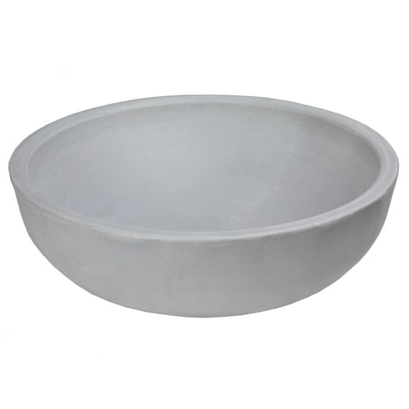 16-in Concrete Round Vessel Sink - Light Gray
