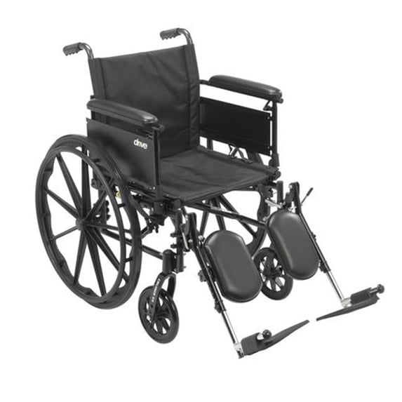16 in. Cruiser X4 Lightweight Dual Axle Wheelchair with Adjustable Detachable Full Arms & Elevating Leg Rests