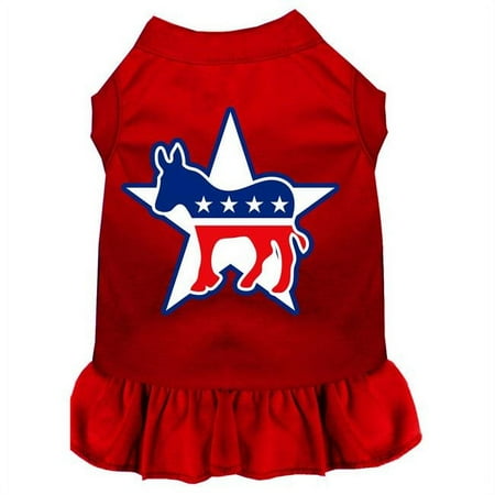 16 in. Democrat Screen Print Dress, Red - Extra Large