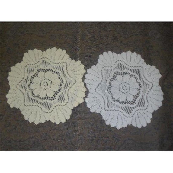 16 in. European Lace Doily, White