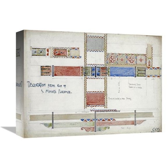 16 in. Florence, San Miniato, Studies of Decorative Ceiling Panels Art Print - Charles Rennie Mackintosh