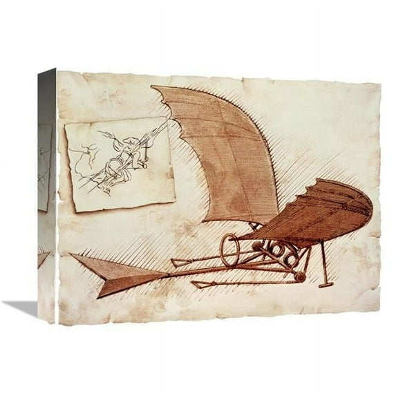 16 in. Flying Machine Art Print - Leonardo Da Vinci