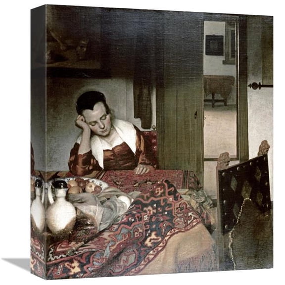 16 in. Girl Asleep at a Table Art Print - Johannes Vermeer