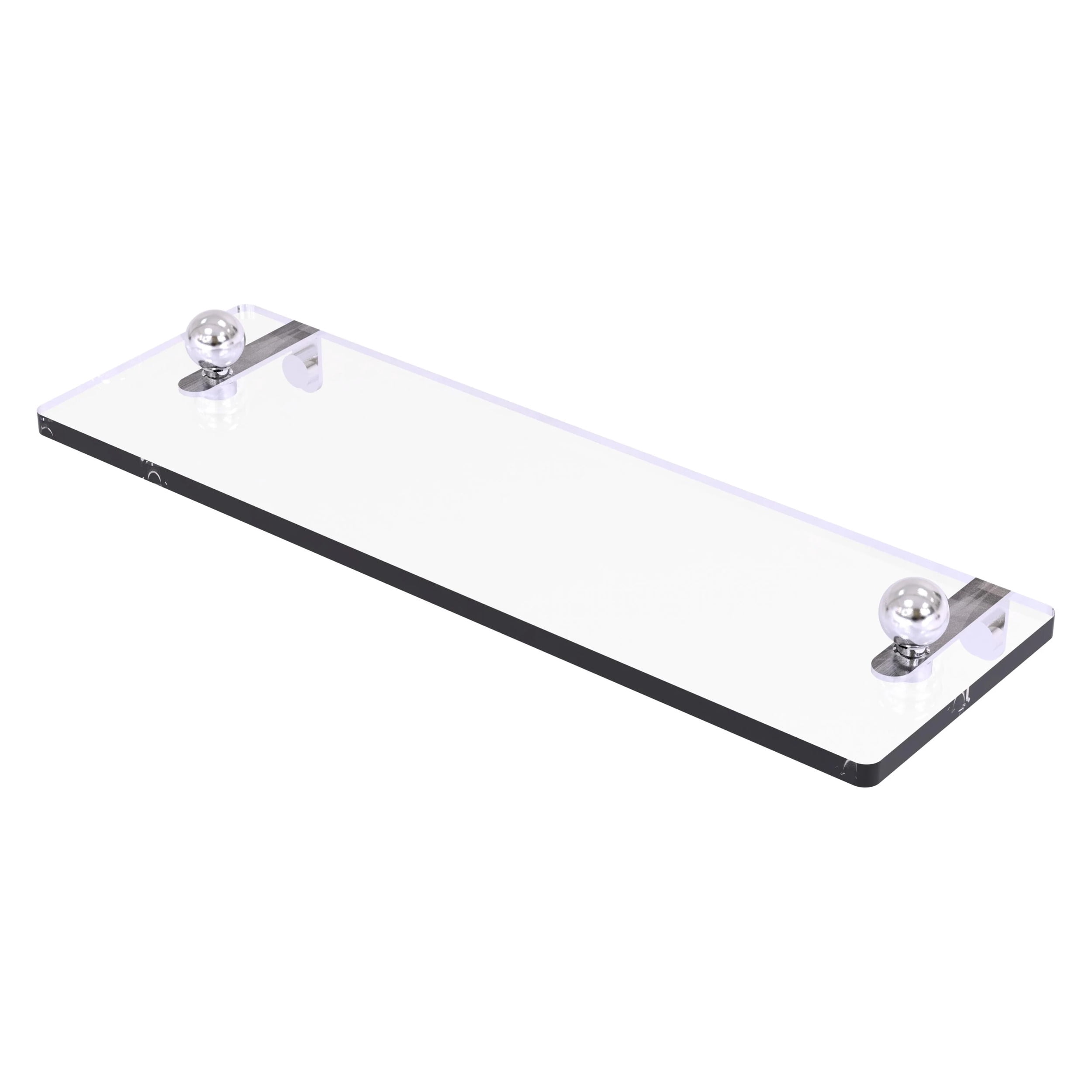 16-in Glass Vanity Shelf with Beveled Edges in Satin Chrome - Walmart.com