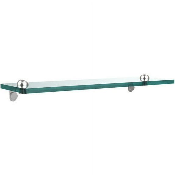 16-in Glass Vanity Shelf with Beveled Edges in Satin Chrome