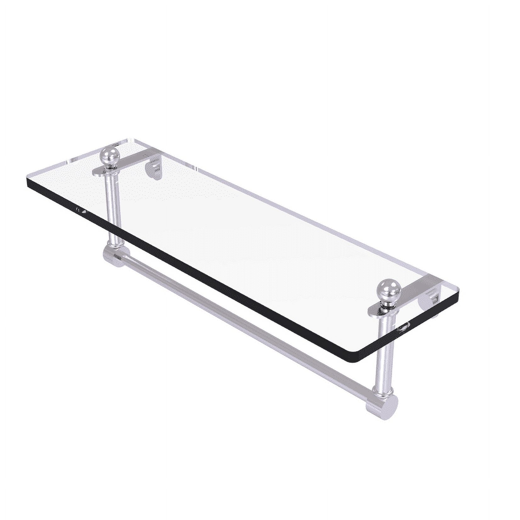 16-in Glass Vanity Shelf with Integrated Towel Bar in Oil Rubbed Bronze 