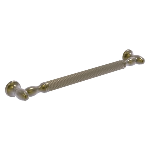 16-in Grab Bar Reeded in Antique Brass