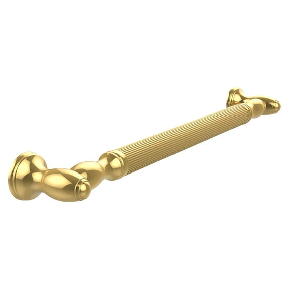 16-in Grab Bar Reeded in Unlacquered Brass
