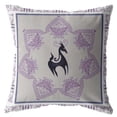 thumbnail image 1 of 16 in. Horse Indoor & Outdoor Throw Pillow, Black, Gray & Purple, 1 of 1