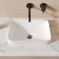 thumbnail image 1 of 16 in. L x 12 in. W Rectangular Bathroom White Ceramic Semi-Recessed Vessel Sink Art Basin without Overflow, 1 of 10