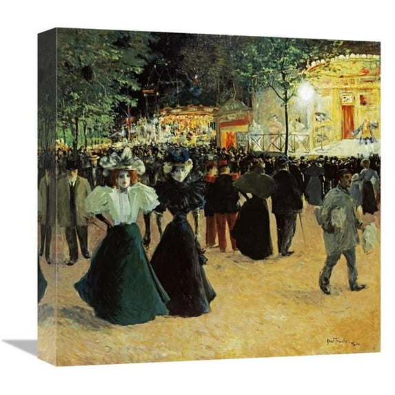16 in. La Fete Foraine, Place Pigalle Art Print - Louis Abel Truchet
