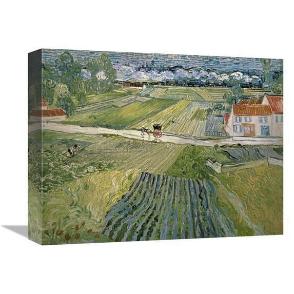 16 in. Landscape with Carriage & Train Art Print - Vincent Van Gogh