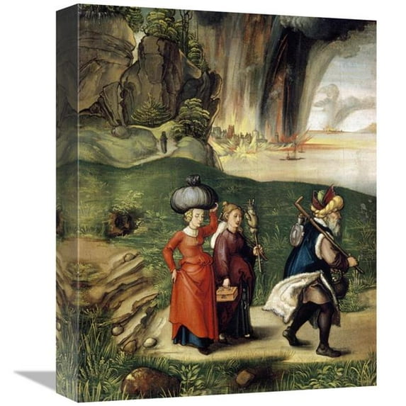 16 in. Lot & His Family Fleeing From Sodom Art Print - Albrecht Durer