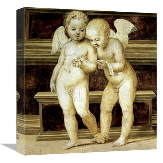 16 in. Madonna of the Canopy - Detail of Angels Art Print - Raphael