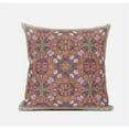 thumbnail image 1 of 16 in. Magenta & Orange Paisley Zippered Suede Throw Pillow, Indigo & Light Blue, 1 of 1