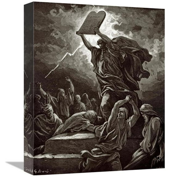 16 in. Moses Breaking the Tablets of the Law Art Print - Gustave Dore