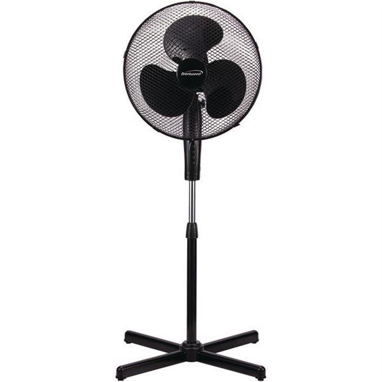 16-inch Black Adjustable Height Oscillating Pedestal Fan