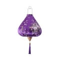 thumbnail image 1 of 16 in. Painted Chinese Cloth Lantern Traditional Purple Flowers Home Garden Hanging Decorative Lampshade, Multi Color, 1 of 1