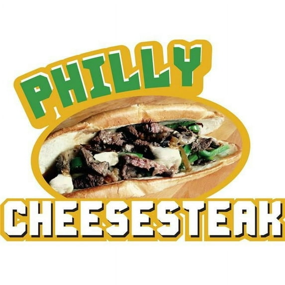 16 in. Philly Cheesesteak Concession Decal Sign - Cart Trailer Stand Sticker Equipment