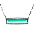 thumbnail image 1 of 16 in. Plus 2 in. Extension Pave Frame Silver Black Rhodium Horizontal Long Prisma Cubic Zirconia Bar Necklace - Green, 1 of 1